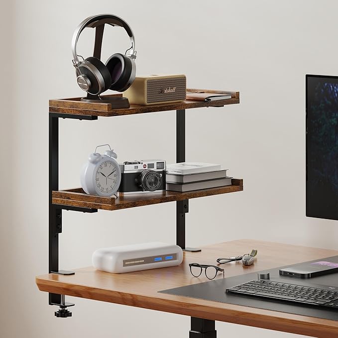 ART-GIFTREE Clamp On Desk Shelf 2-Tier, 16.5 in Wood Shelving Unit - Image 9
