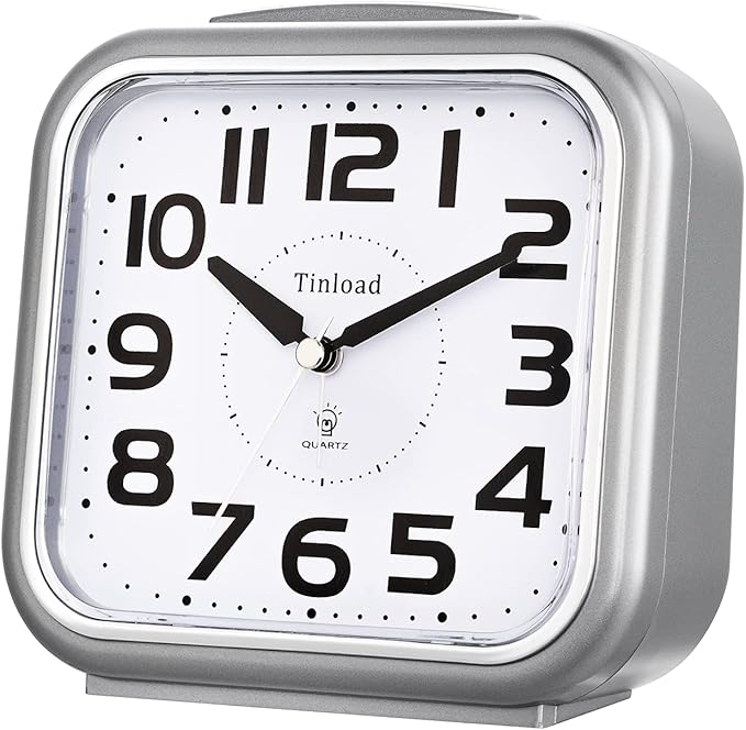 Tinload 5.5" Large Analog Alarm Clock Silent Non Ticking, Gentle Wake, Beep - Image 4