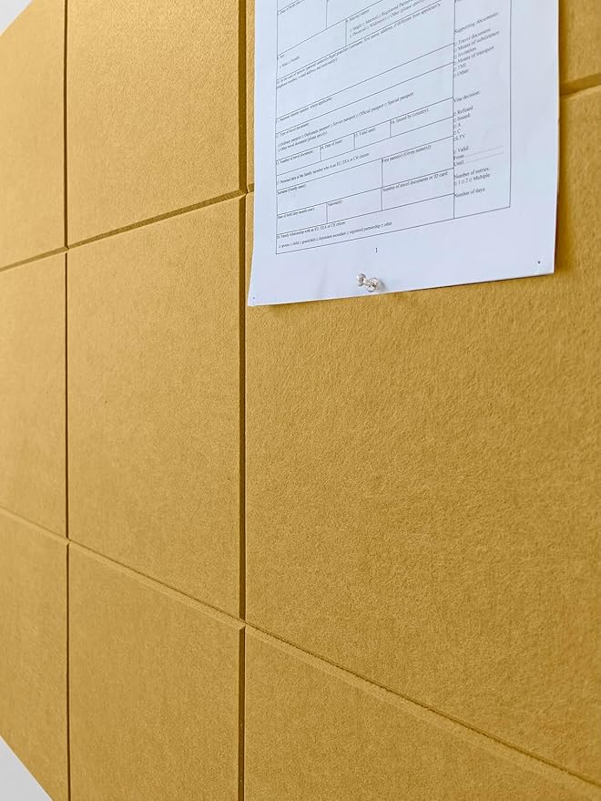 DECORITA Felt Wall Tiles | Large Cork Board Alternative | Aesthetic Felt - Image 4