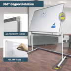 Rolling Whiteboard Magnetic Writeboard 48"x36" Flip Chart - Image 4