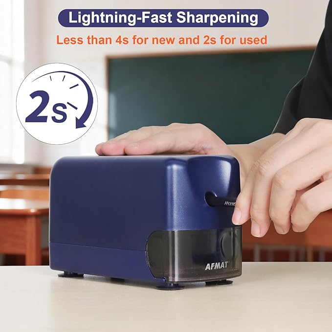 AFMAT Electric Pencil Sharpener, Cordless & Rechargeable, Heavy Duty Classroom - Image 5