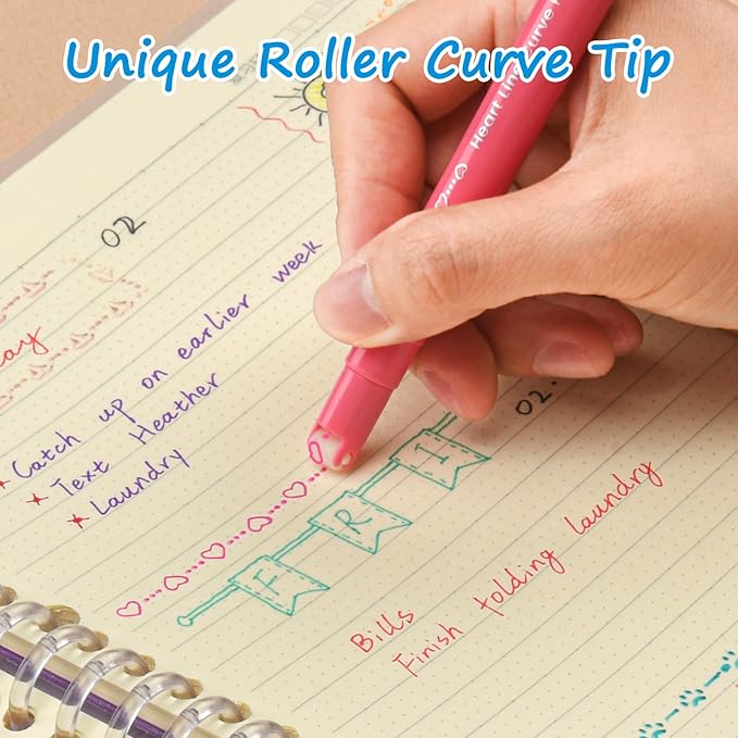 AECHY 18PCS Curve Highlighter Pen Set, Dual Tip Marker Pens - Image 5