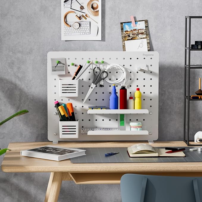 PEGZONE Clamp-on Desk Pegboard, Desk Organizer - Image 7