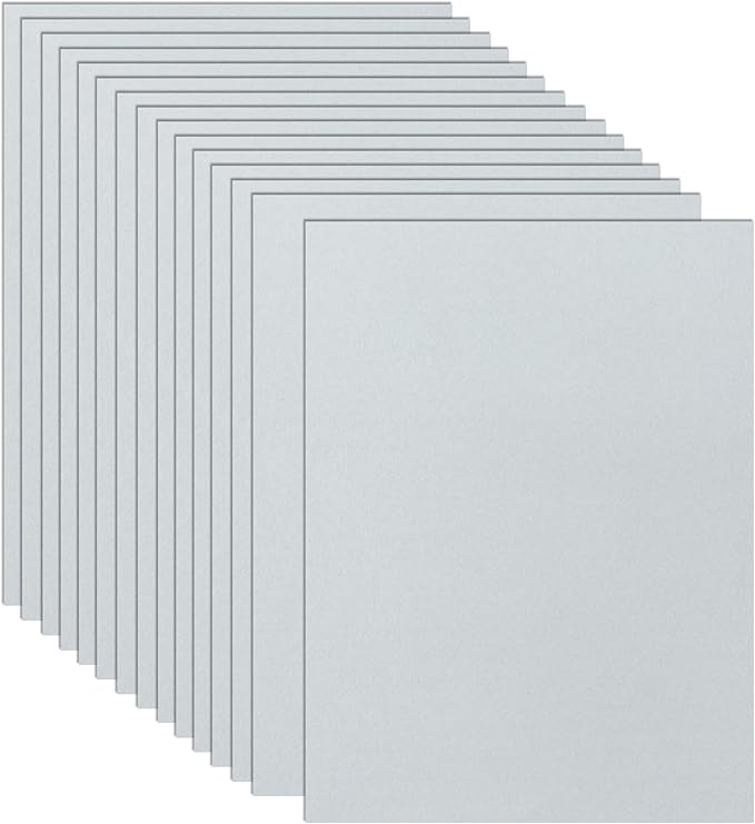 Guakicae 32 Sheets Grey Cardstock 8.5 x 11 Printer Paper, 80lb Thick Silver by Guakicae