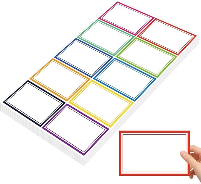 550 Pcs Name Tags Stickers, 3.5x2.25 inch Blank Name Labels Stickers, 10 Colors by Dreecy