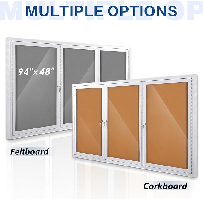 SWANCROWN Outdoor Bulletin Board 94x48in, Enclosed Bulletin Board - Image 5