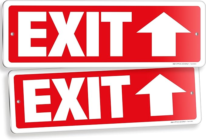 iSYFIX Exit Signs 2 Pack 12x4 Inch by iSYFIXPREMIUMSIGNS