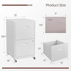 Kubohogar 2 Drawer Mobile File Cabinet - Image 3