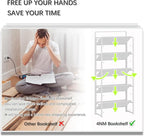 4NM No Assembly 5 Tiers Folding Bookshelf Storage Shelves Vintage Bookcase - Image 7