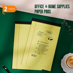 Legal Pads 8.5 x 14 Note Pads, 2 Pack Writing Pads Wide Ruled Notepads - Image 7