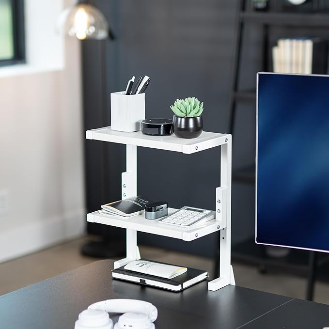VIVO Clamp-on 13 inch Above or Below Desk 2-Tier Shelving Unit - Image 2