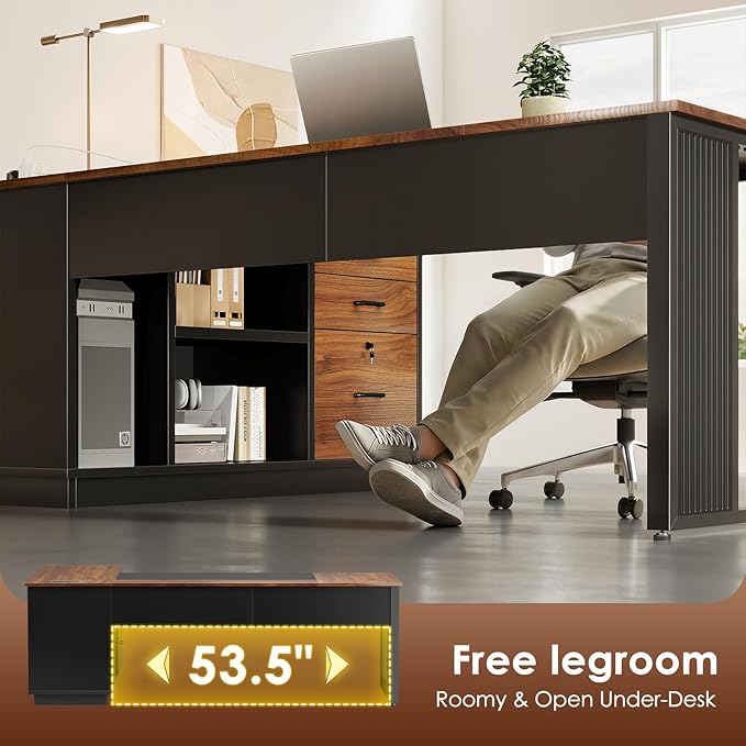 AODK 71 Inch Executive Desk, L Shaped Desk - Image 7