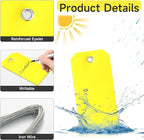 XUWAIDSGN 100Pcs Yellow Plastic Shipping Tags, 4 3/4" x 2 3/8", Waterproof - Image 3
