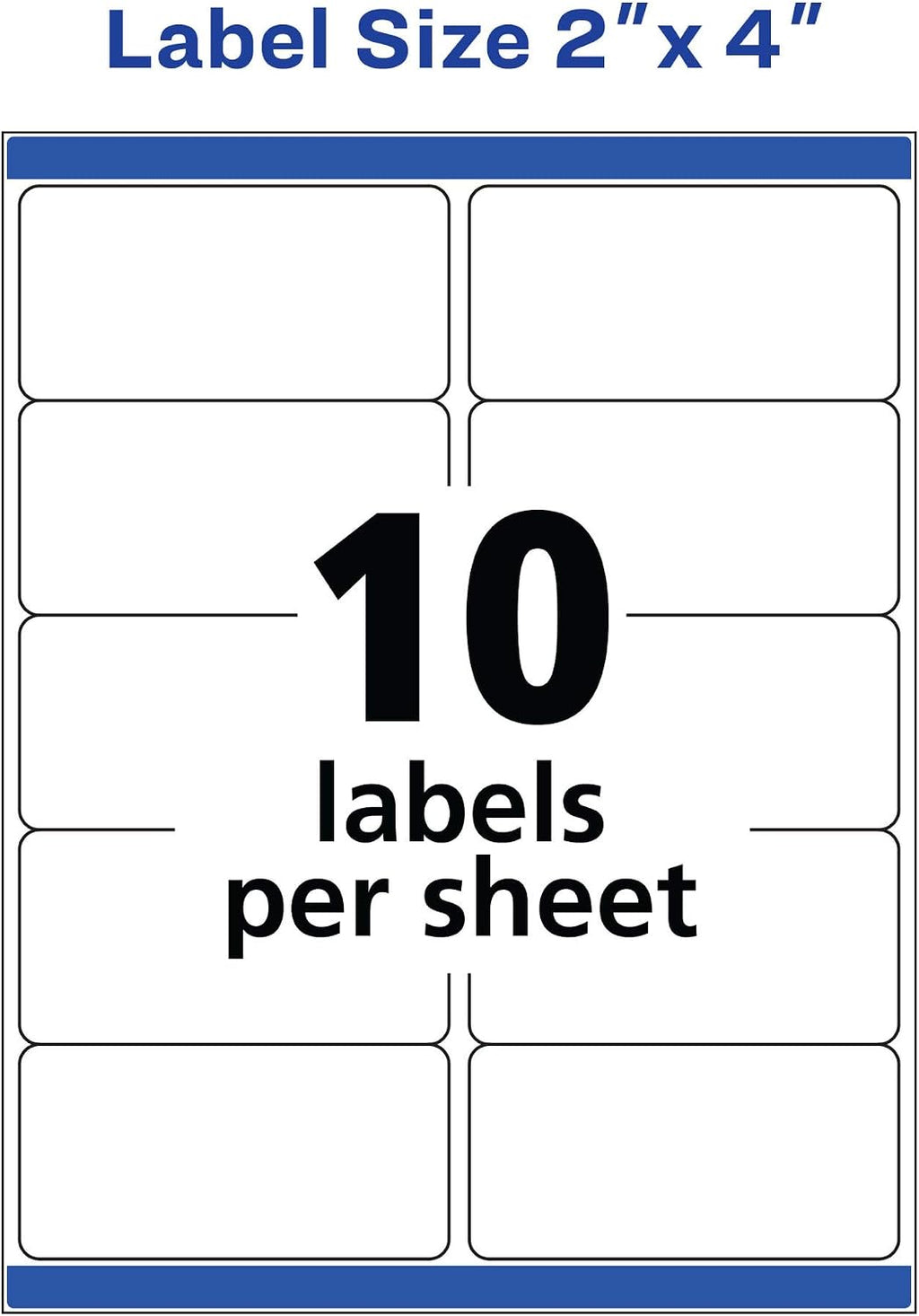 Avery Shipping Labels, 2" x 4", White, 250 Labels | Sure Feed Technology | Pack of 2 | Model 8163