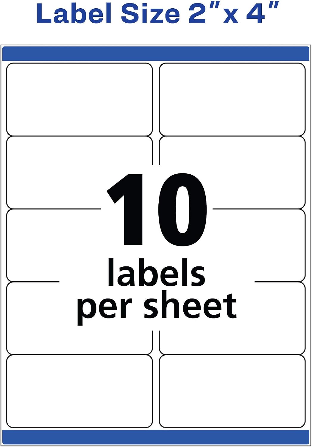 Avery Shipping Labels, 2" x 4", White, 250 Labels | Sure Feed Technology | Pack of 2 | Model 8163
