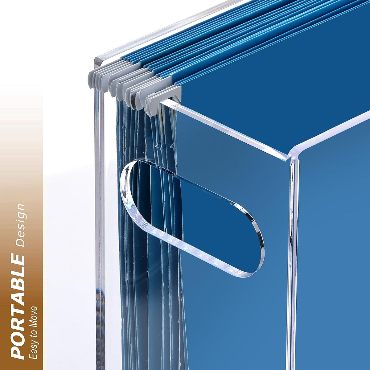 DINGHUO Acrylic Hanging File Organizer Box, Legal Size Clear File Storage Box...