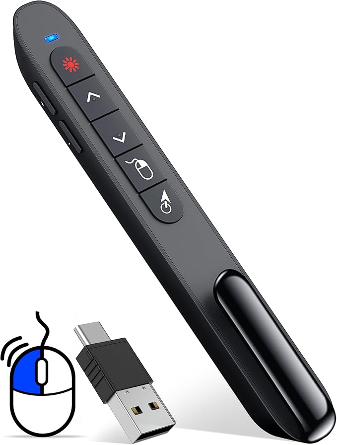 Air Mouse Clicker for Presentation Rechargeable, Presenter Clicker Remote for by HEYLACOOLX