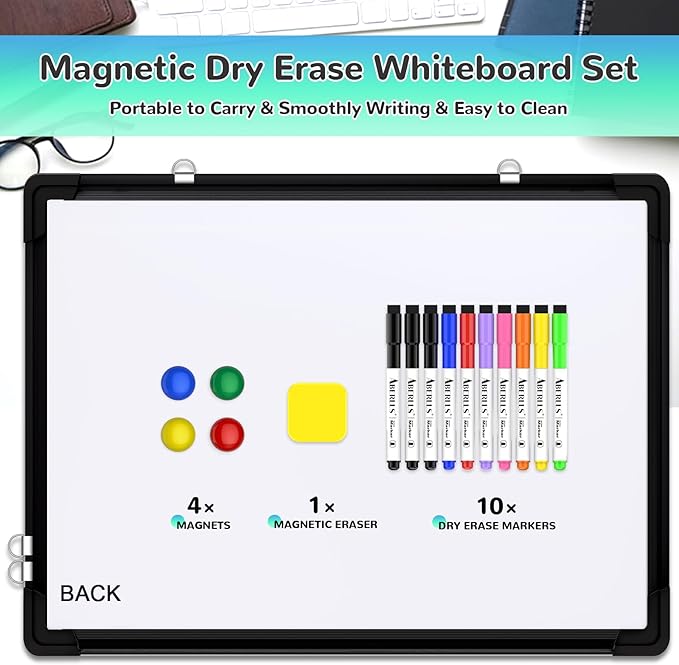Monthly Calendar Whiteboard, Magnetic Dry Erase Board, Double-Sided White Board - Image 2