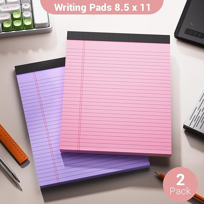 Roneky Legal Pads 8.5 x 11 Colored Note Pads, 2 Pack Notepads 8.5 x 11 Lined - Image 7