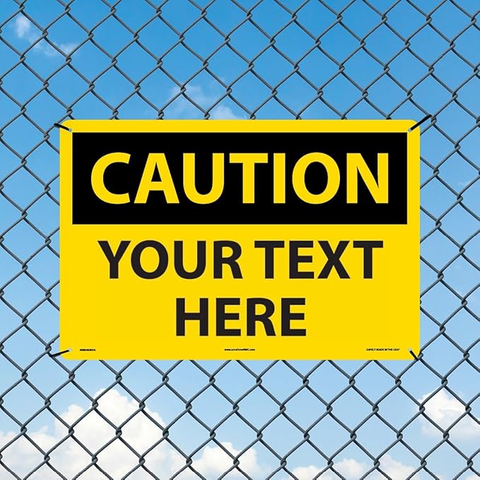 Custom OSHA Style Caution Sign 12" x 18" Aluminum Sign, Customizable "Your Text - Image 3