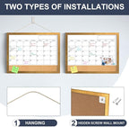 Calendar Whiteboard for Wall, 17x13 Inches White Board Calendar Dry Erase - Image 2