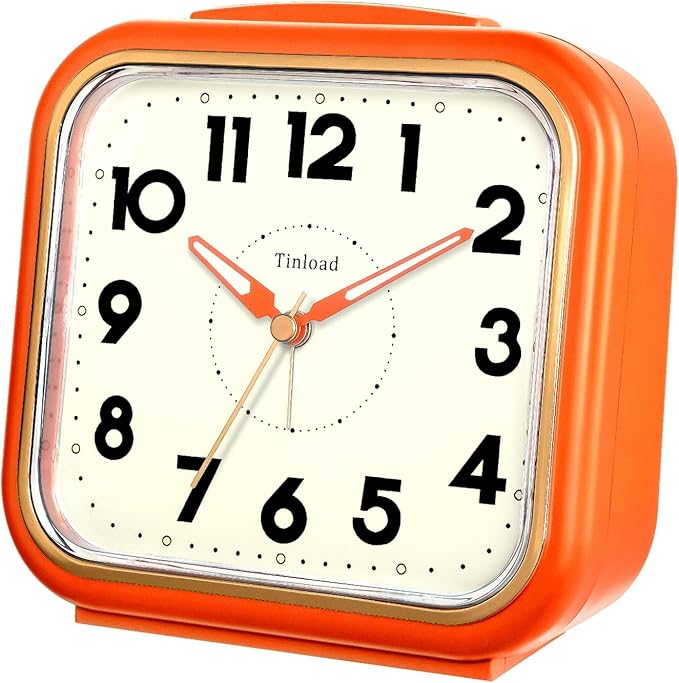 Tinload 5.5" Large Analog Alarm Clock • Silent Non Ticking • Gentle Wake • Beep - Image 2