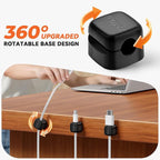 Yocice 6Pack Rotatable Cord Organizer, Spring Cable Clips Desk Cable Management - Image 2