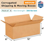 Medium Moving & Shipping Boxes 12 x 6 x 4 inches - Image 2