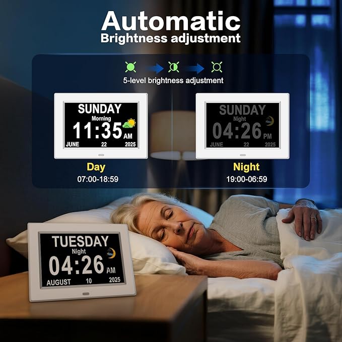 DIWAKREM 7'' Large Display Digital Clock - Image 6