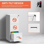 OPTYMIRA 3 Drawer Metal File Cabinet - Image 5