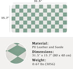 Ohocut Checkered Desk Mat, Large Cute Aesthetic Retro PU Leather Computer - Image 3