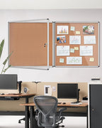 Mifuro 2 Pack 38"x38" Enclosed Bulletin Board, Lockable Weather-Resistant - Image 2