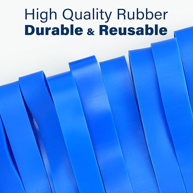 LotFancy Large Rubber Bands, Heavy Duty Blue Long Rubber Bands - Image 6