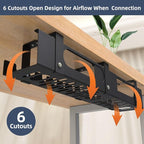 2 Pack Cable Management Under Desk Tray, Adjustable Length Large Cord Organizer - Image 5
