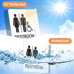 Faittoo Restroom Sign, Bathroom Signs, 4 Pack 6 x 6 Inches Acrylic Sign - Image 4