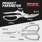 TIVOLI Kitchen Scissors Set Silver, Japanese Stainless Steel Kitchen Shears - Image 5