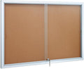 SWANCROWN Glass Enclosed Bulletin Board 48"x32", Locking Cork Board by SWANCROWN