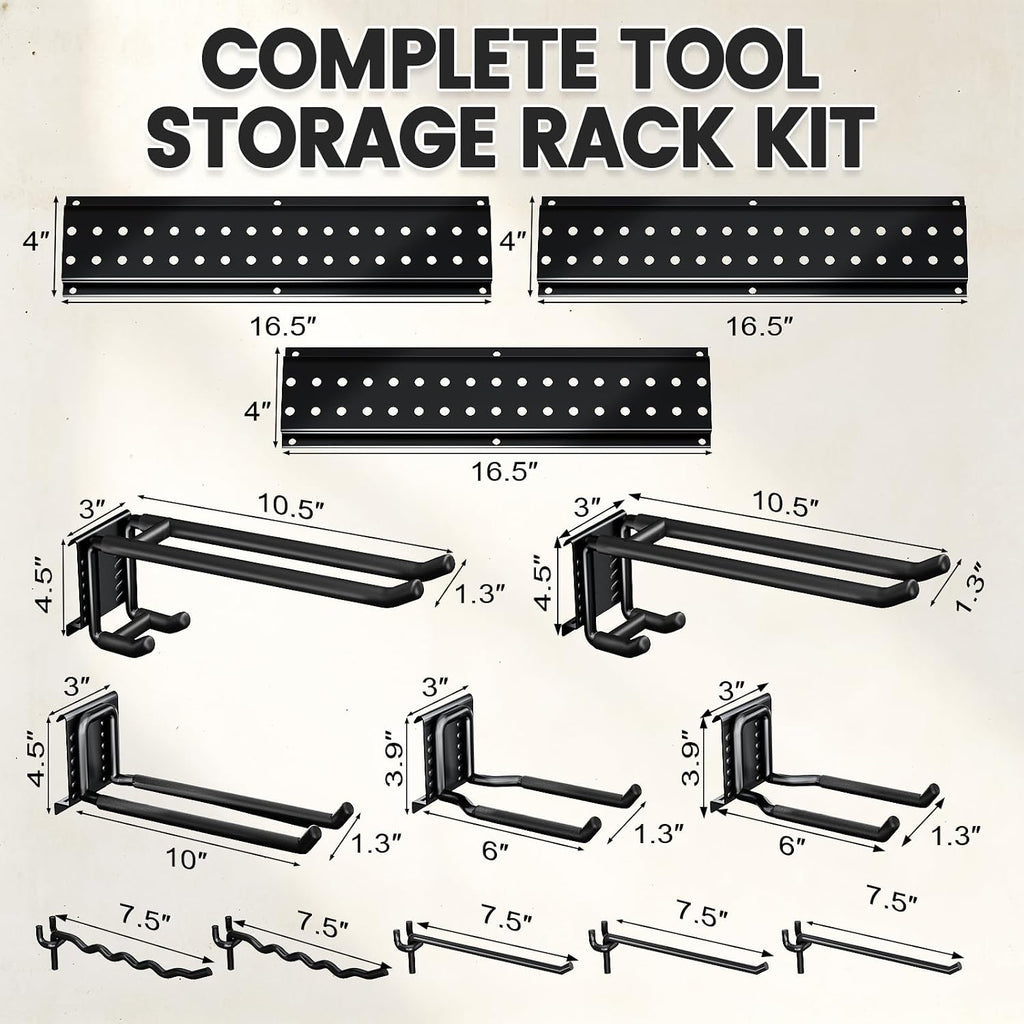garage tool organizer wall mount, 49.5 inch heavy, package contents
