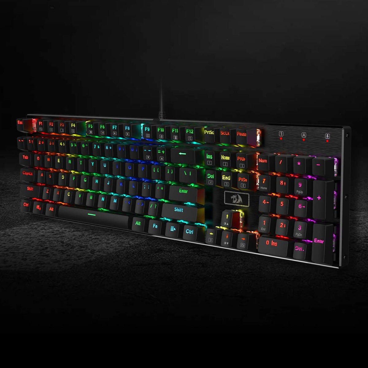 Redragon K556 Wired RGB Mechanical Gaming Keyboard, 104-Key Aluminum Board