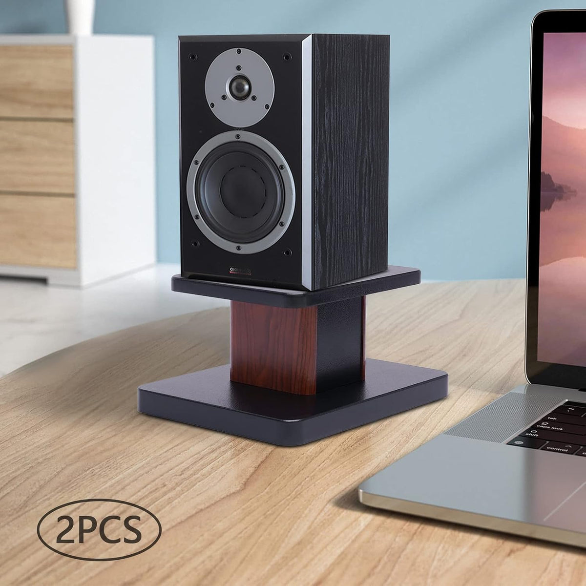 Universal Speaker Stand Pair, H6in Desktop Bookshelf Speaker Stands Holder fo...