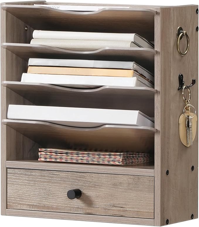 HOOBRO Wall File Organizer, Mail Organizer Wall Mounted, Wooden Mail Sorter - Image 9
