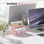 Marbrasse Mail Organizer for Desk, 3-Slot Mesh Metal Mail Holder countertop - Image 4