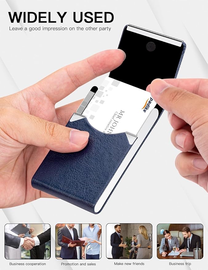 Padike Professional Business Card Holder PU Leather Business Card Case Name - Image 5