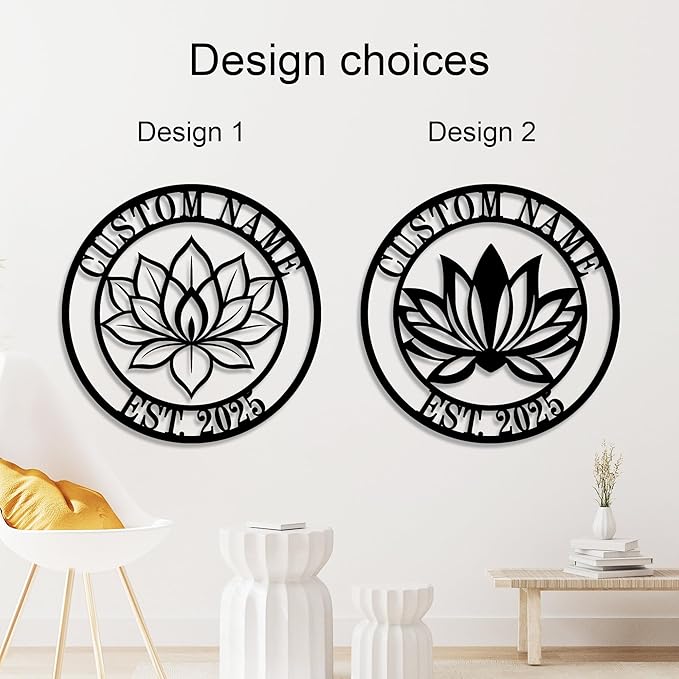 Personalized Lotus Metal Sign, Custom Lotus Flower Wall Decor, Zen Metal Wall - Image 2
