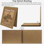 Fuxi Toned Tan Sketchbook 8.5x11, 60 Sheets Acid- Free Tan Paper, Spiral Bound - Image 4