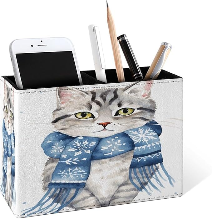 Famame Winter Scarf Cat Pencil Holder by Famame