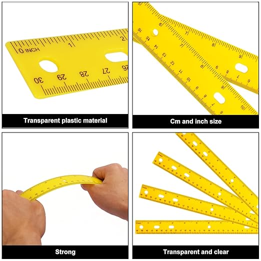 200 Pack 12 Inch Plastic Rulers Bulk, - Image 3