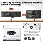 heavy duty dual monitor arm for 17-49" screens, side view