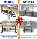 15.7” Under Desk Cable Management Tray, No Drill Steel Cable Tray Organizers - Image 2