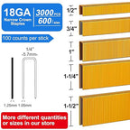 SimCos 18 Gauge 1/4" Narrow Crown Staples, Galvanized Assorted Sizes - Image 3